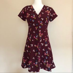 Sprit Floral Printed Short Sleeves Dress Size S